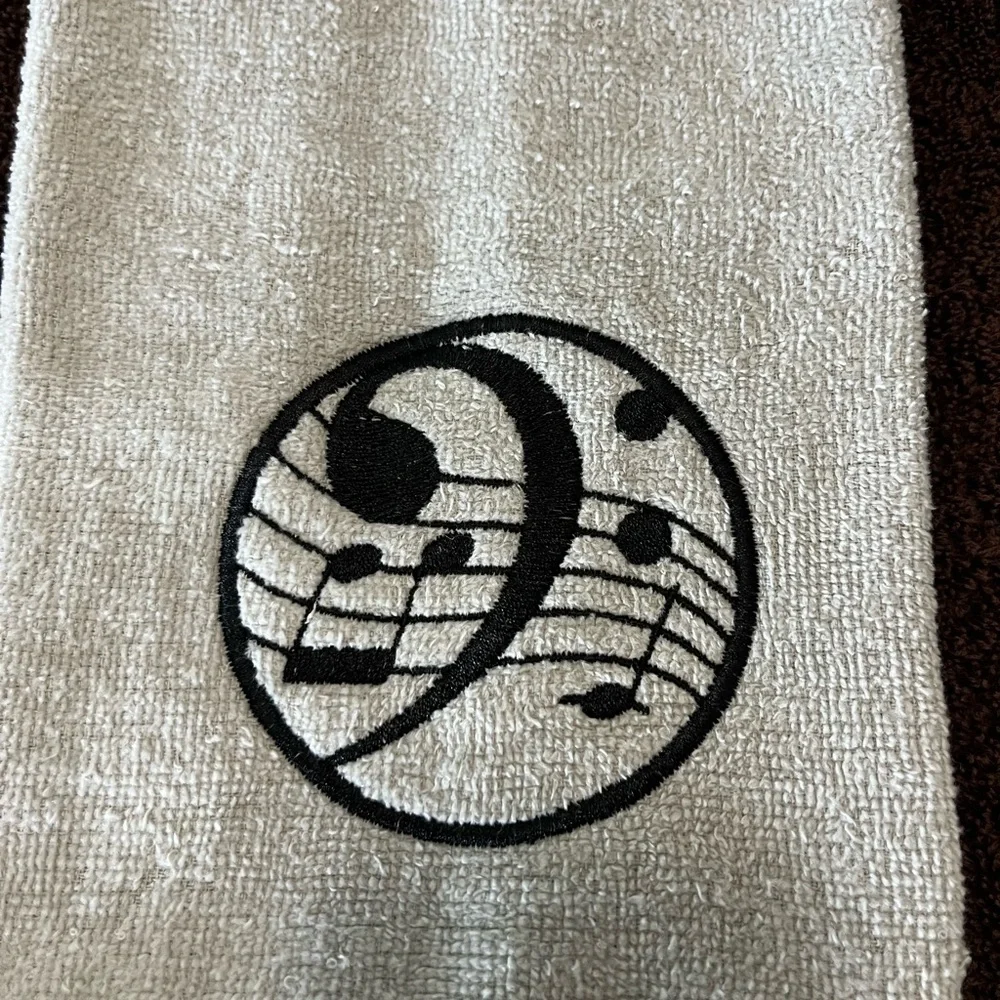Handcrafted embroidered 100% cotton music theme finger towels set